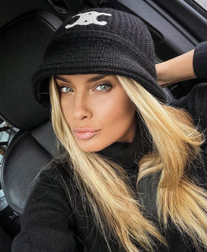 CELINA Wollmützen Hut Schwarz