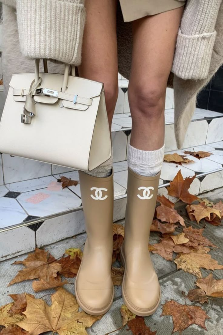 Gummistiefel Beige
