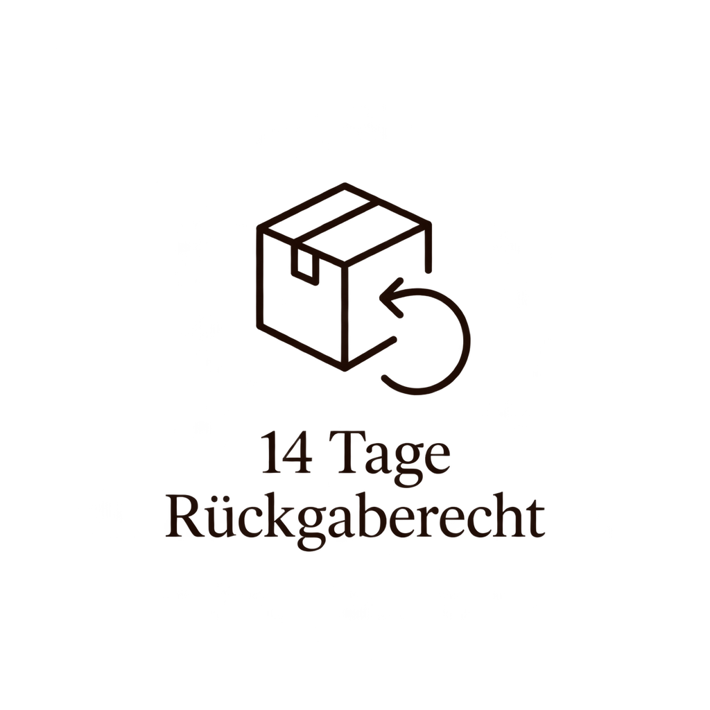 Rückgabe-Symbol mit der Beschriftung „14 Tage Rückgaberecht“